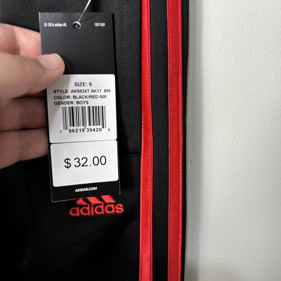 NEW! Adidas Red Stripe Joggers - Picture 2 of 3